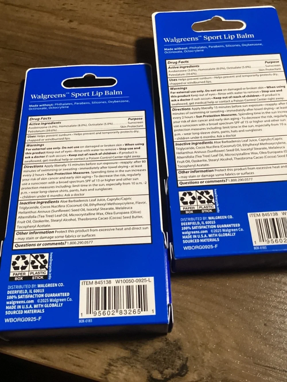 Walgreens Sport Lip Balm SPF 30 Twin Pack Bundle 2 pack